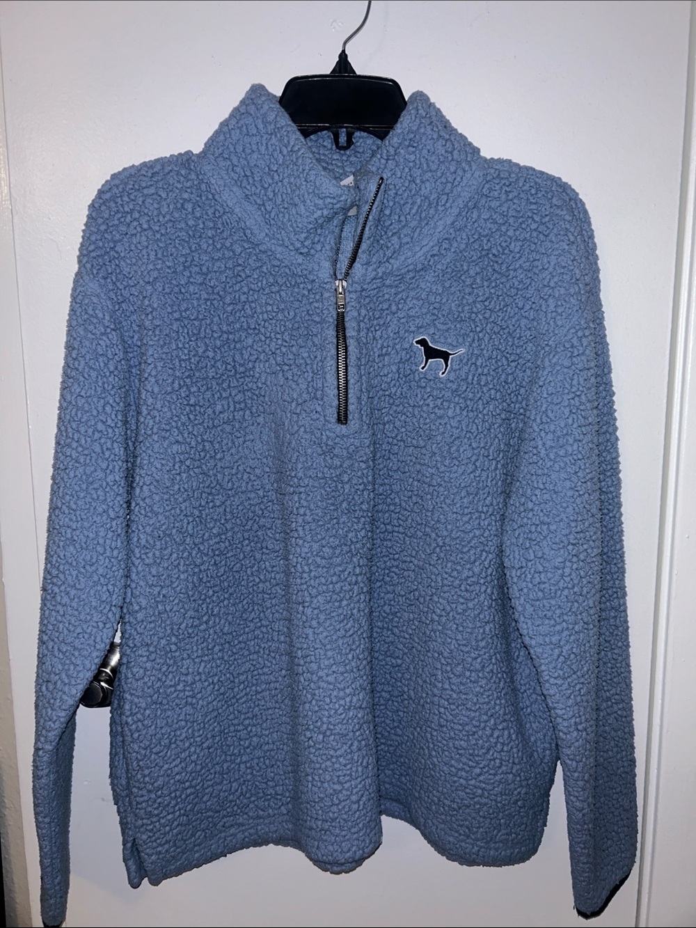 PINK Victoria's Secret Light Blue Sherpa Half-Zip Pullover